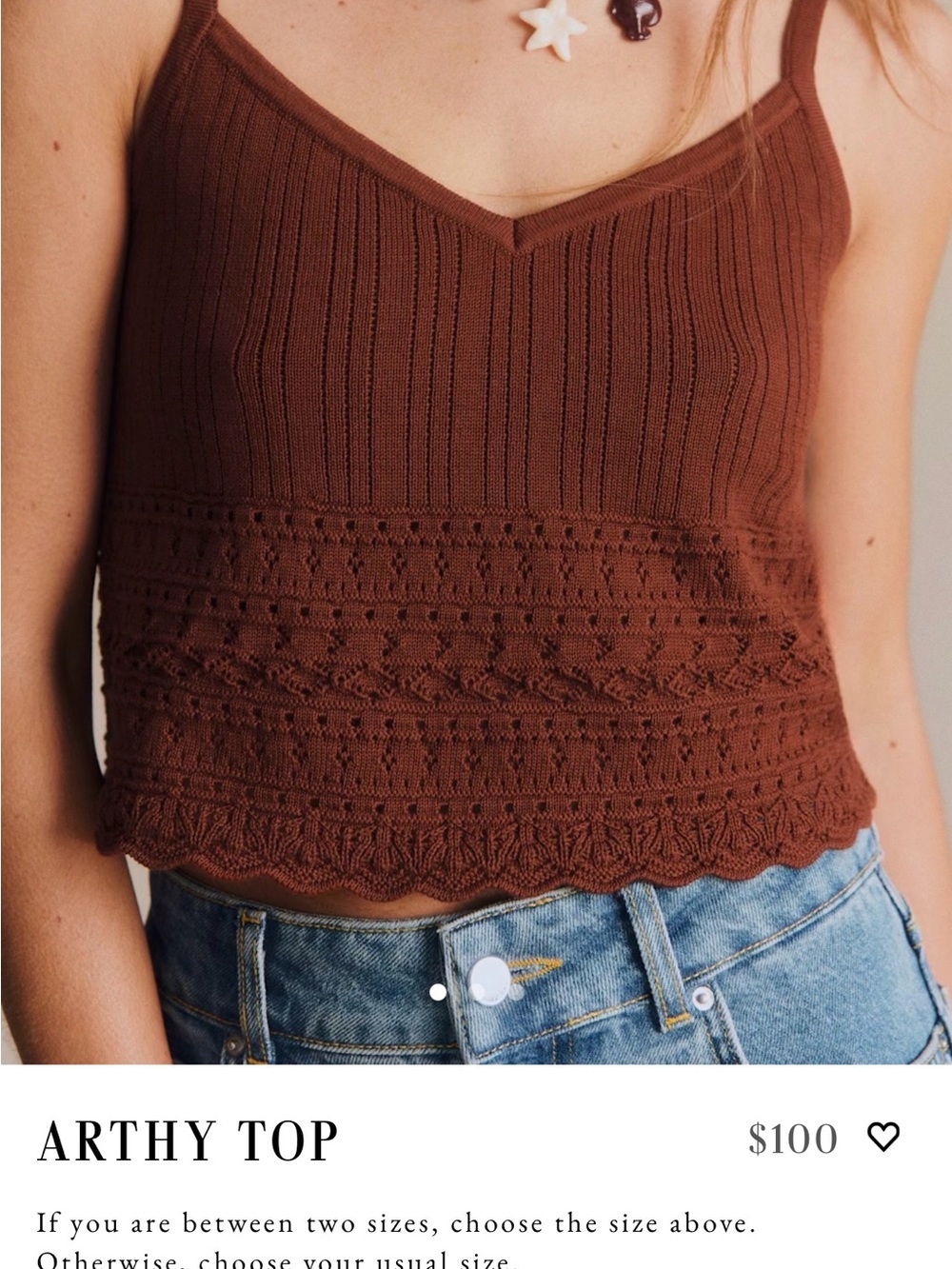Sezane Arthy Crocheted Knit Tank Top - Brown